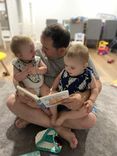Twin book with dad